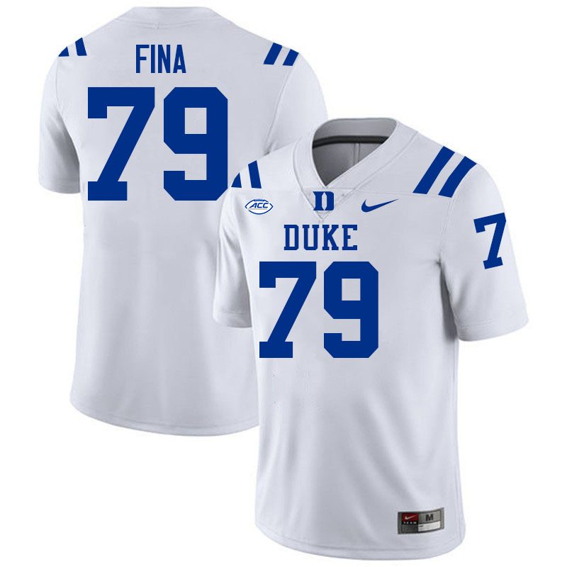 Duke Blue Devils #79 Roman Fina College Football Jersey Stitched-White